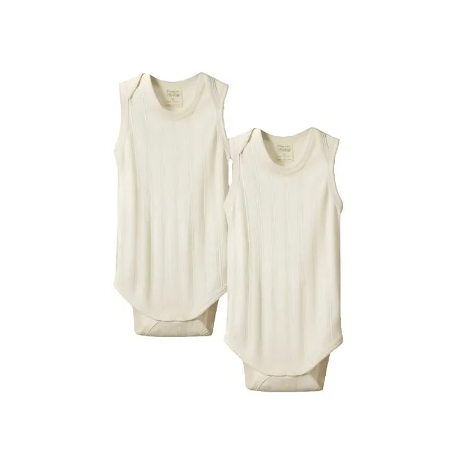 Nature Baby Derby Singlet Bodysuit 2 pack- Natural