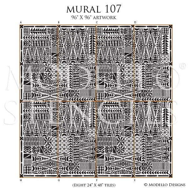 NEW! Moana Tribal Wall Mural Stencil