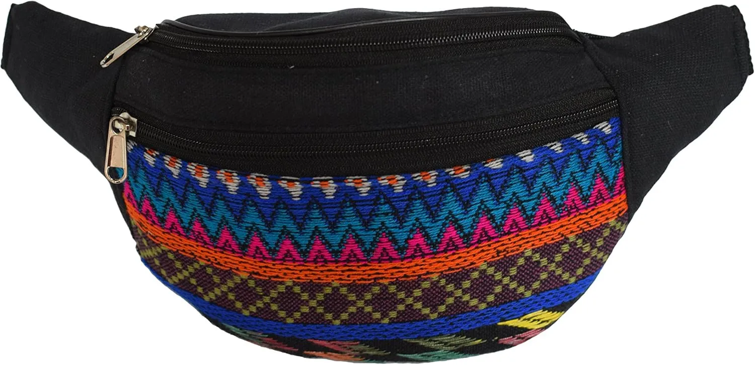 Nylon Fanny Pack Pouch Waist Bag Slim Design Hiking Camping Outdoors Traveling (Shapes)