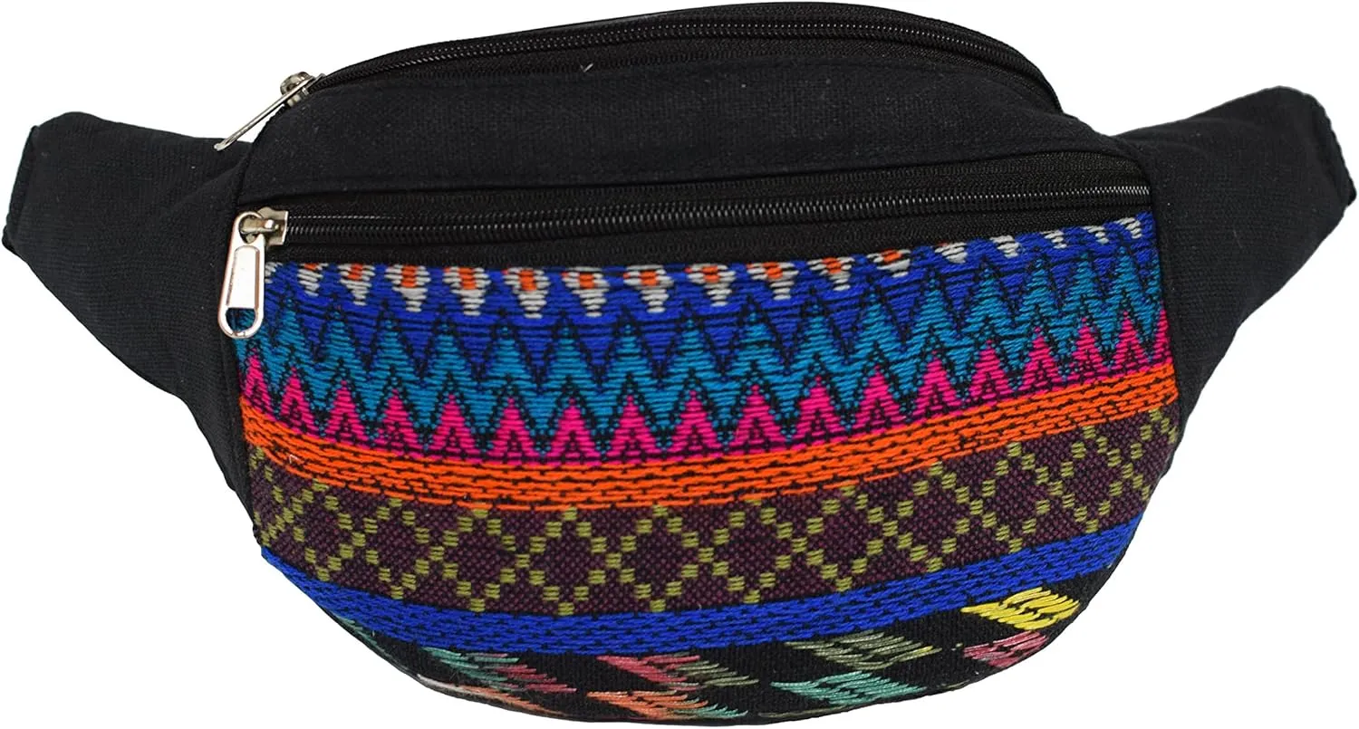 Nylon Fanny Pack Pouch Waist Bag Slim Design Hiking Camping Outdoors Traveling (Shapes)