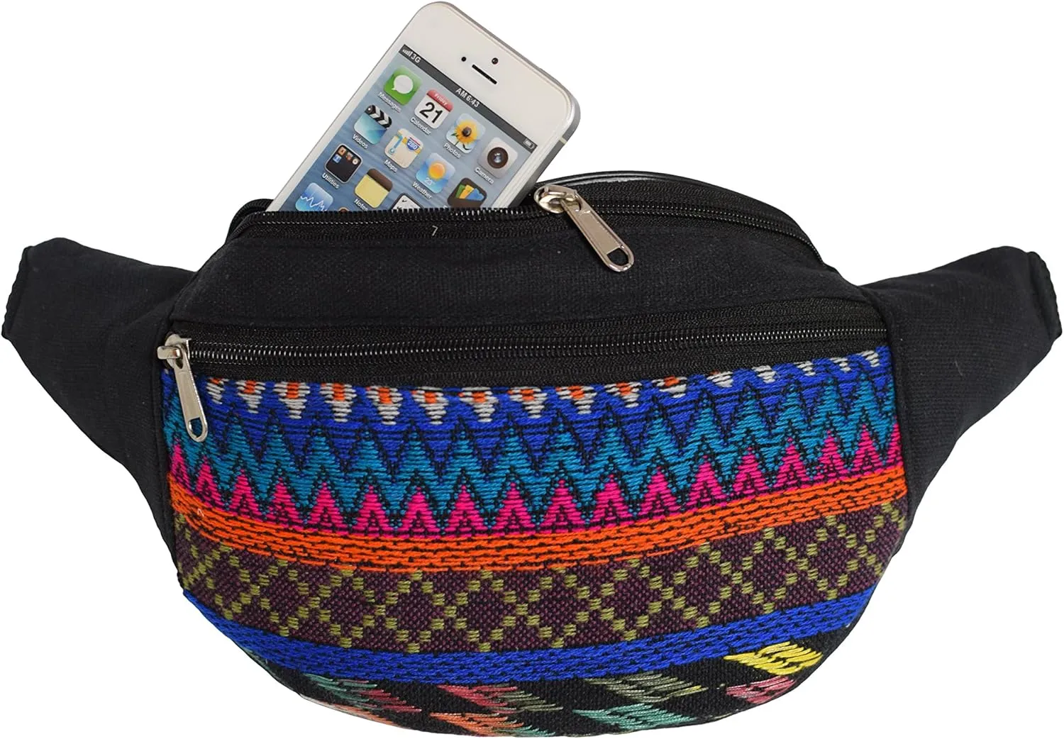 Nylon Fanny Pack Pouch Waist Bag Slim Design Hiking Camping Outdoors Traveling (Shapes)