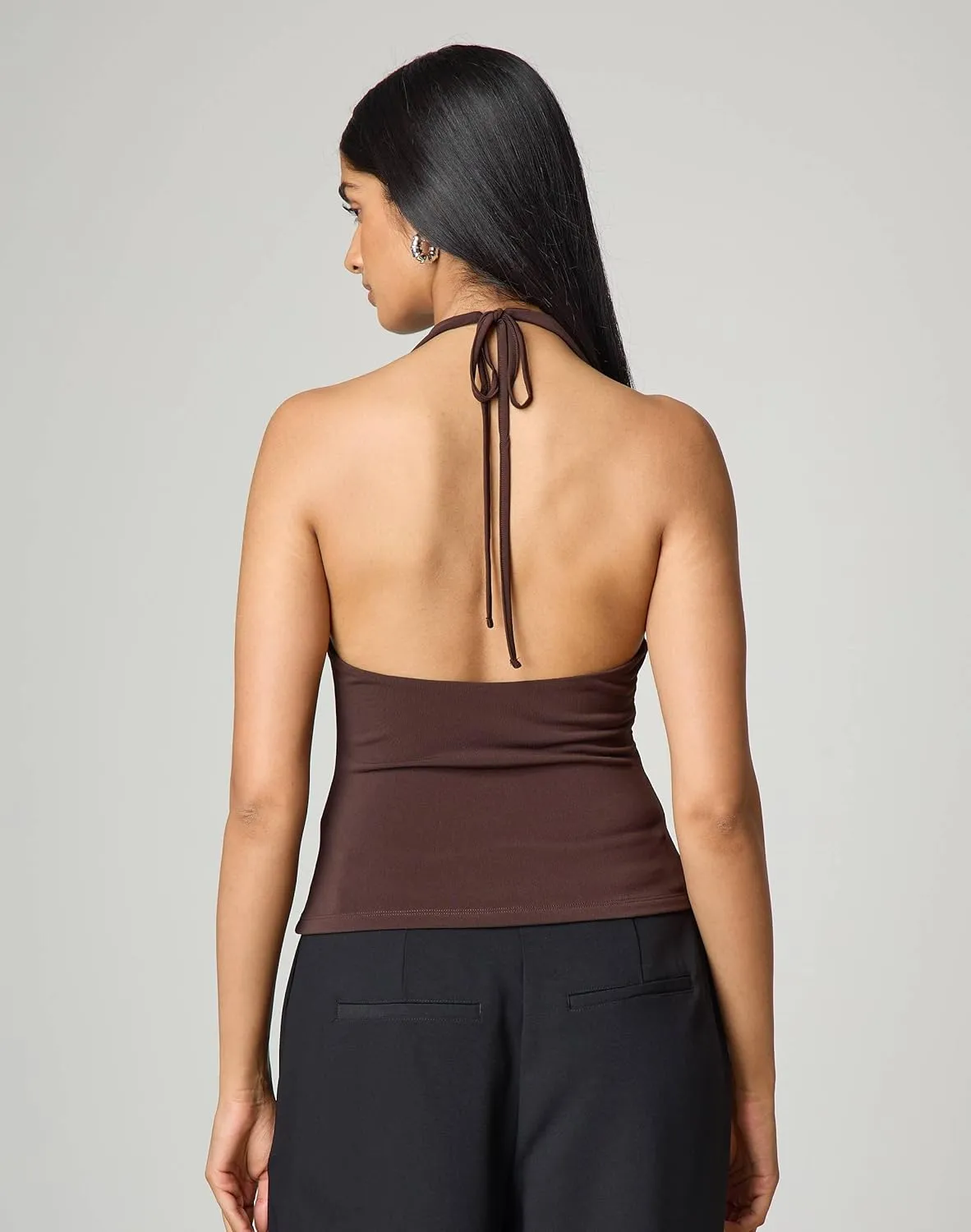 Open Back High Neck Tank Tops for Women Halter Mockneck Sleeveless Backless Floral Crop Top Y2k Summer Going Out Tops