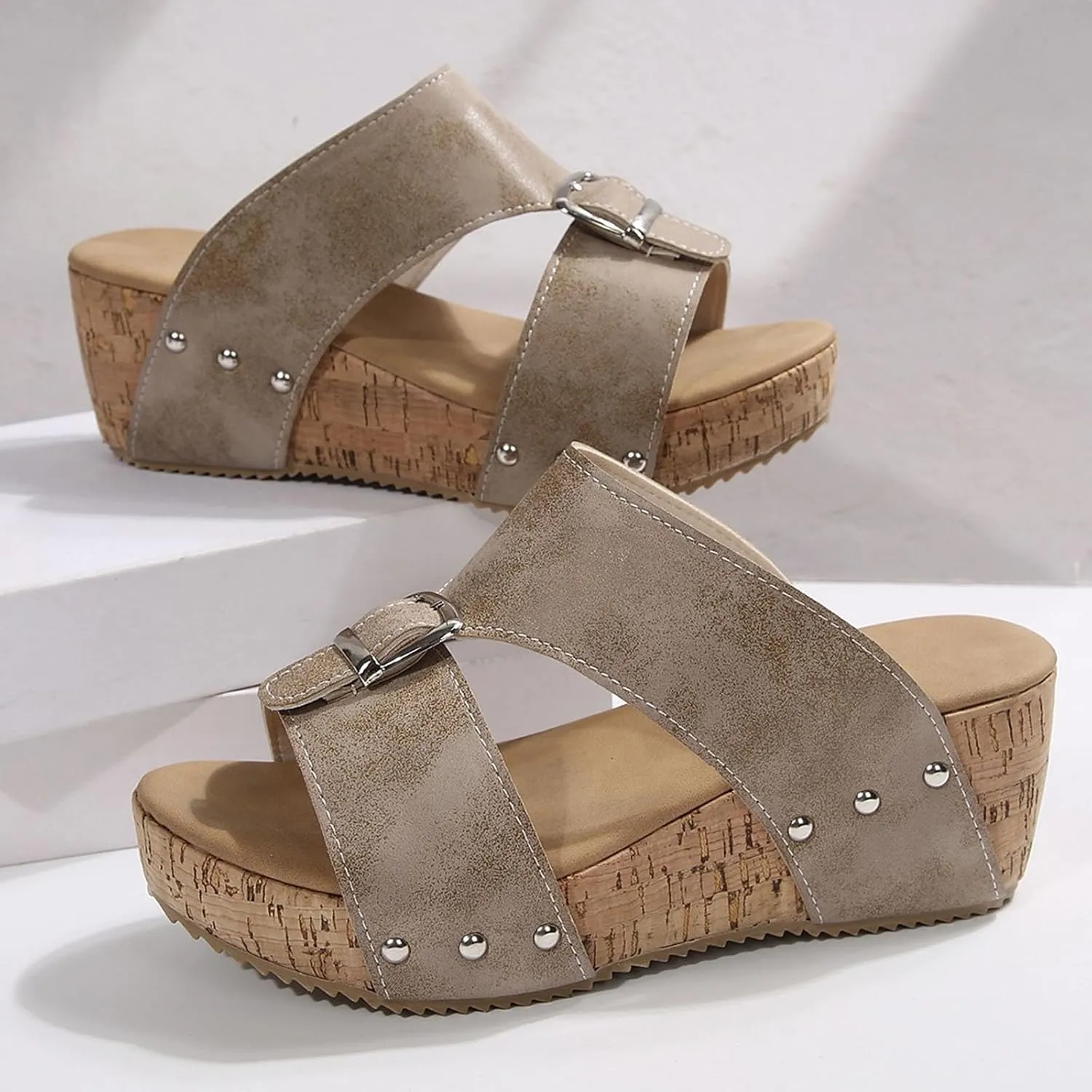 Orthopedic Platform Wedge Sandals for Women Summer Dressy 2025 Open Toe Wedge Sandals Women Casual Dressy Dressy Sandals Wide Width Walking Dress Shoes for Party Casual Beach Vacation