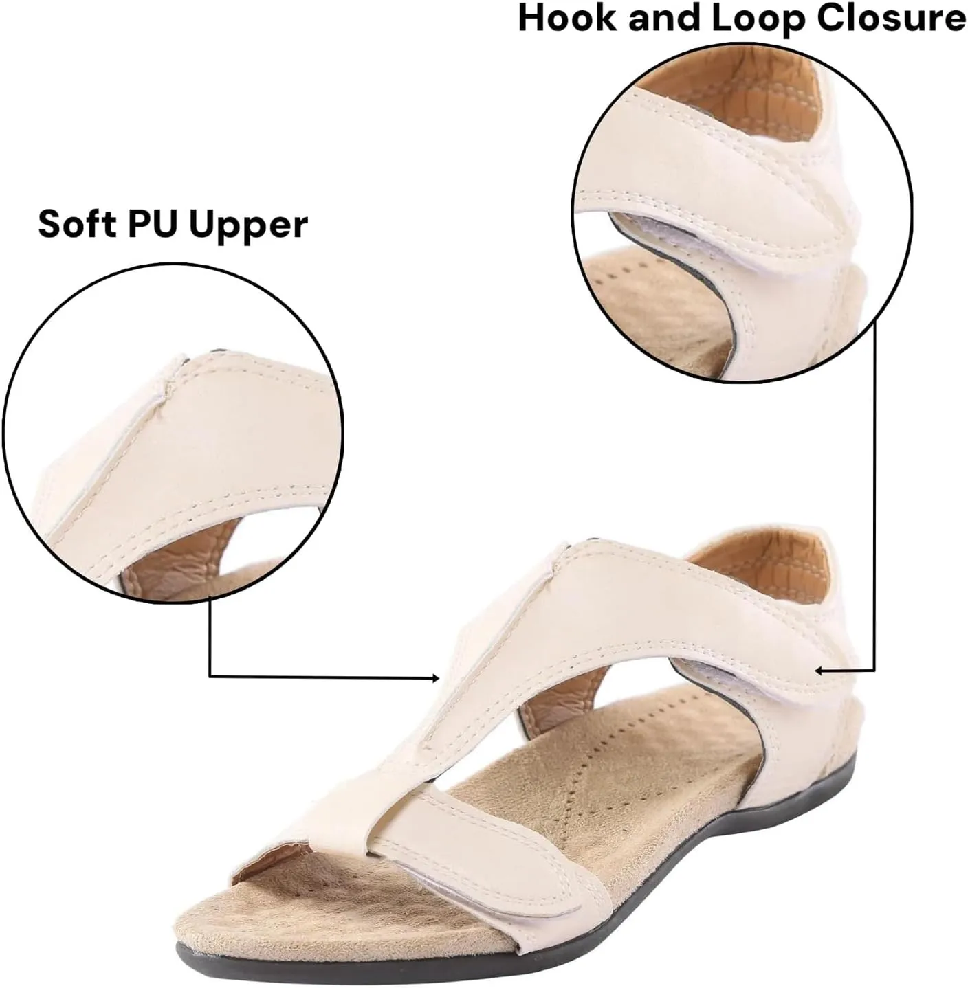 Orthopedic Sandals for Women 2025 Summer Arch Support Sandals Comfortable Beach Orthotic Slippers Fashion T-Strap Flat Sandal Breathable Slip on Slippers All Day Comfort