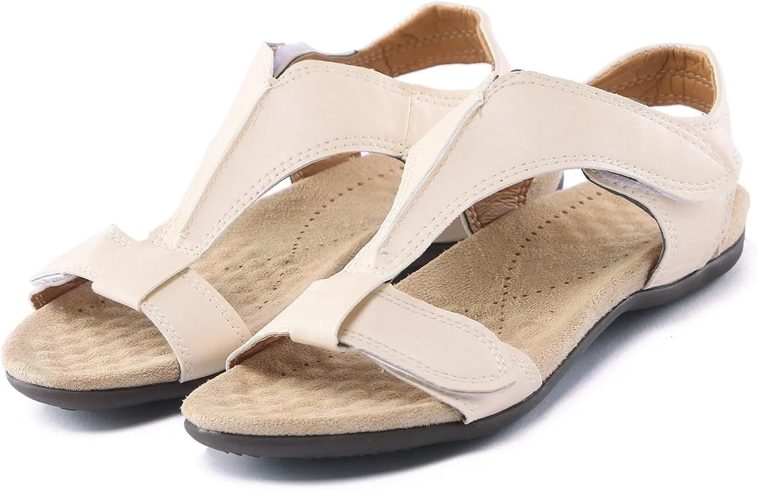 Orthopedic Sandals for Women 2025 Summer Arch Support Sandals Comfortable Beach Orthotic Slippers Fashion T-Strap Flat Sandal Breathable Slip on Slippers All Day Comfort