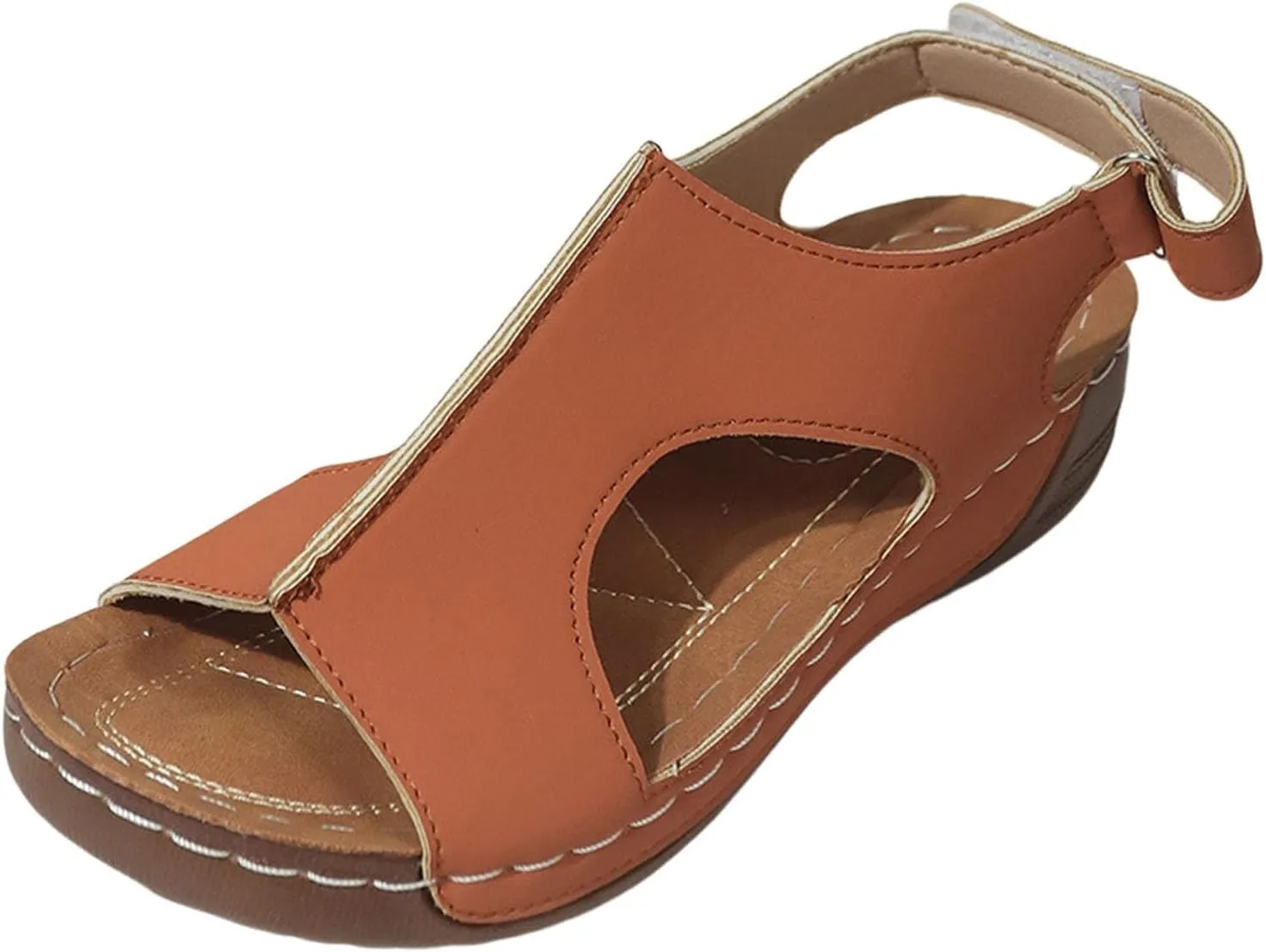Orthopedic Sandals for Women Open Toe Ankle Strap Slingback Sandals Summer Arch Support Platform Sandal, Comfort Wear Shoes Casual Walking Shoes Hollow Out Breathable Beach Sandal