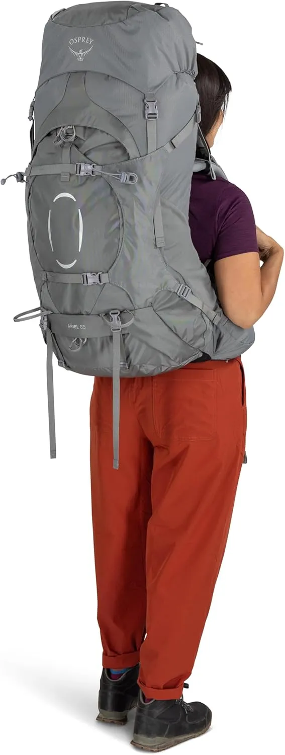 Osprey Ariel 65L Women's Backpacking Backpack, Medium Gray, WM/L