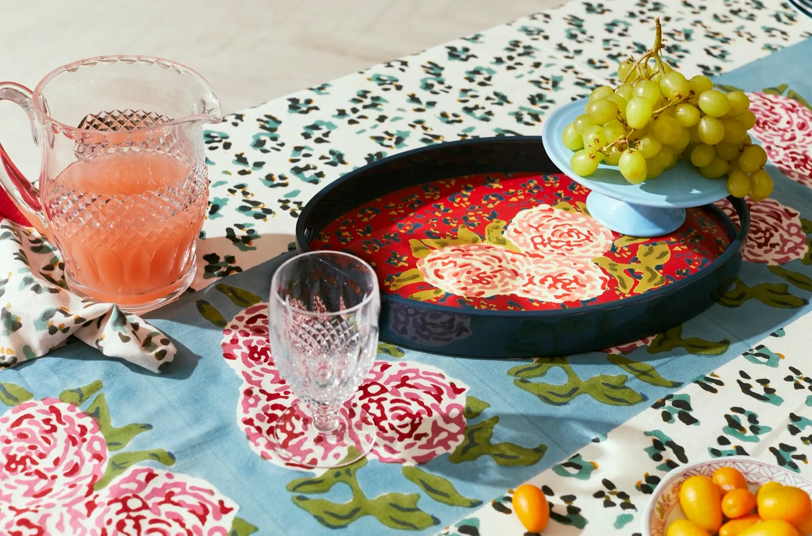 Oval Leopard Tray in Red