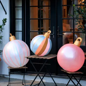 Pink Light Up Christmas Ornament Holiday Balls by Funboy - 3 Pack