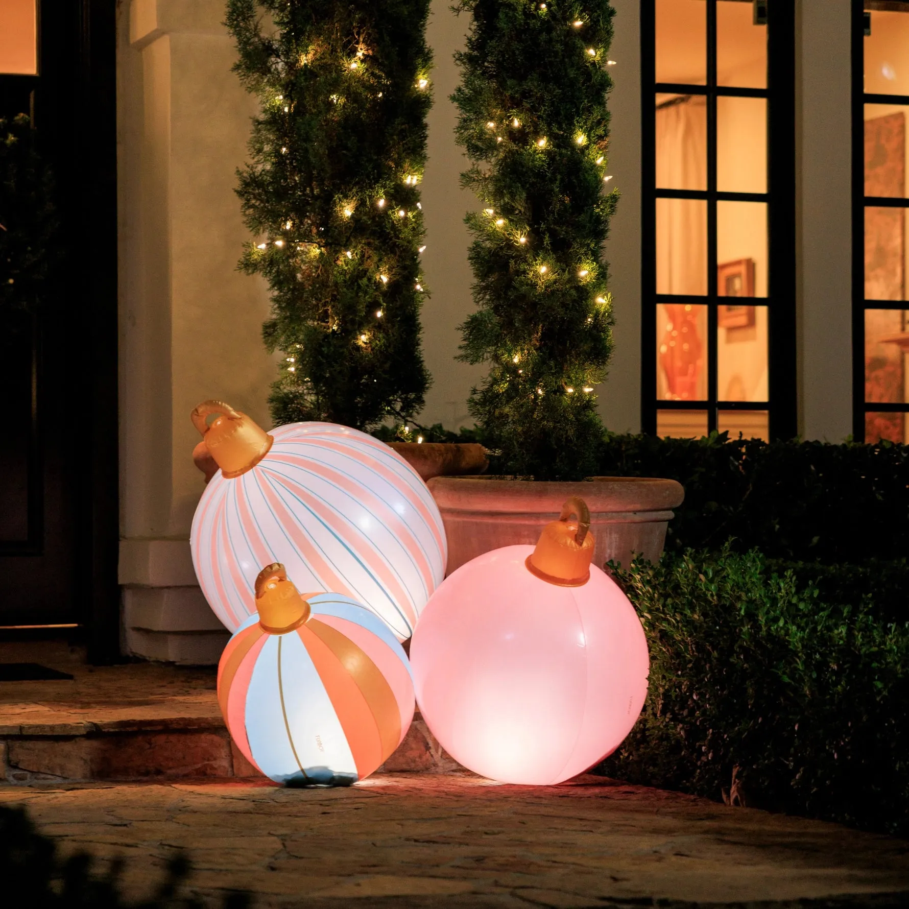 Pink Light Up Christmas Ornament Holiday Balls by Funboy - 3 Pack