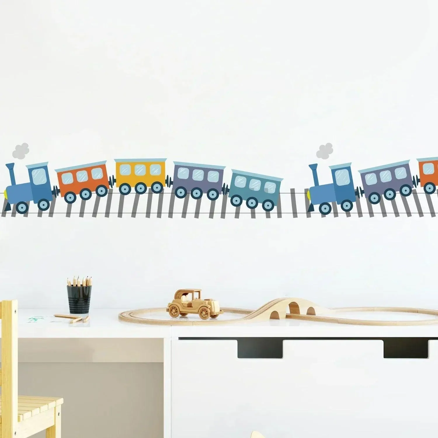 Railway Removable Nursery Room Wall Stickers