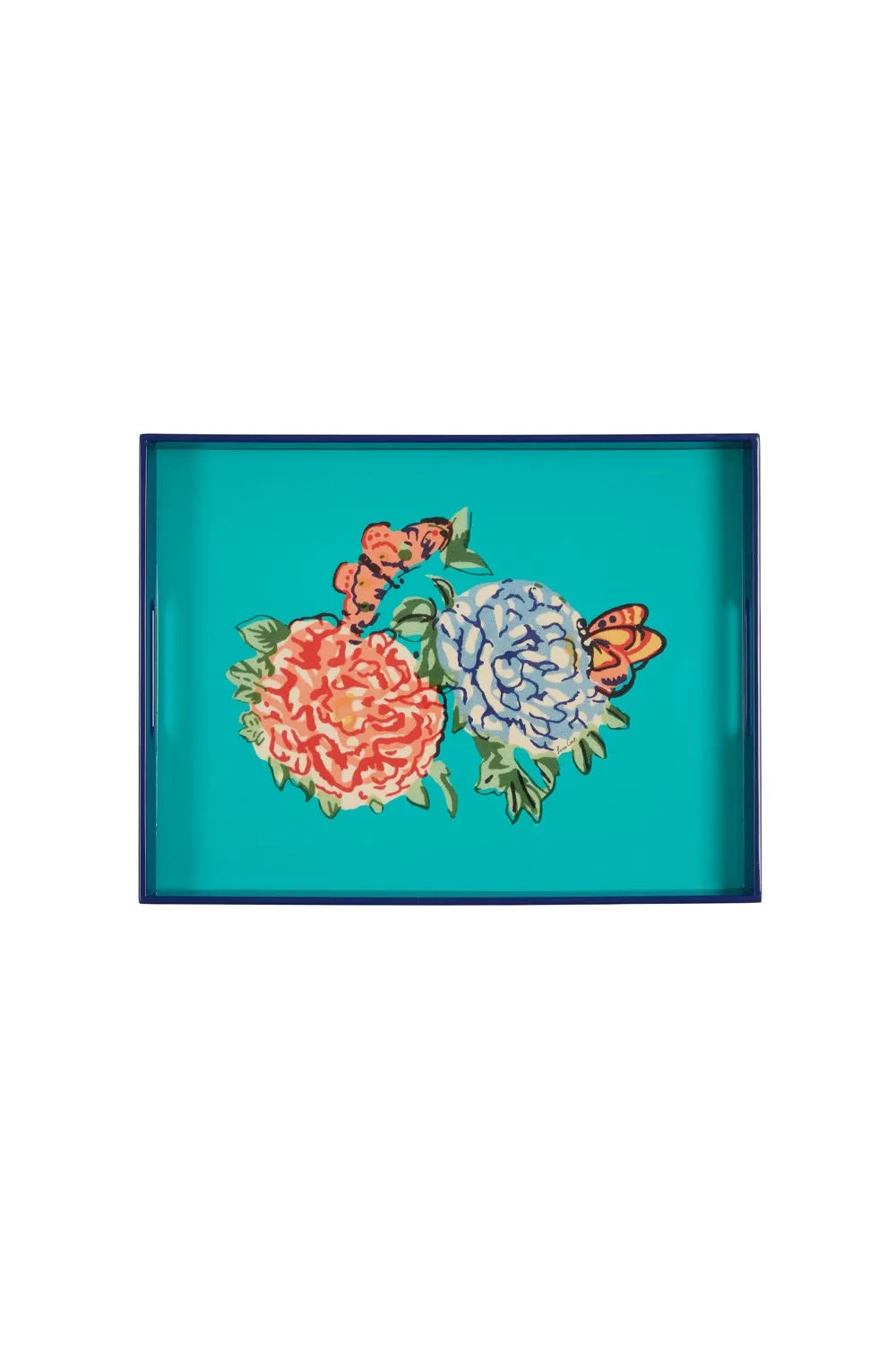 Rectangular Queen Tray in Flower Green