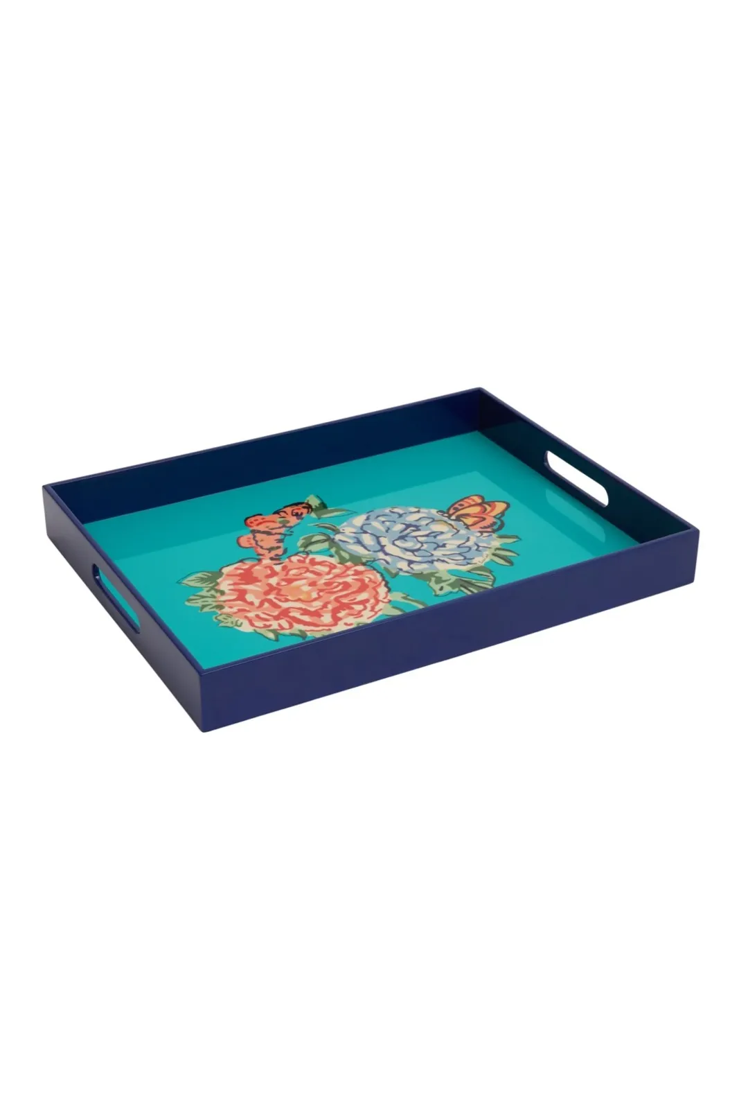 Rectangular Queen Tray in Flower Green