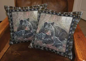 Rivers Edge 18" Bear Tapestry Pillow 2 Pack