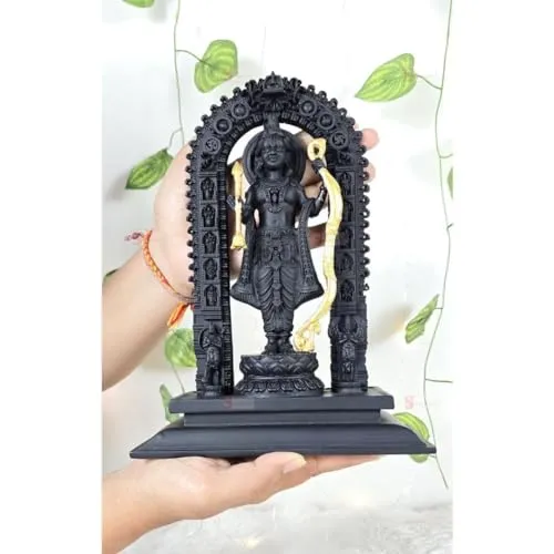 SATYAM KRAFT 1 Pcs Ayodhya Shree ram lalla God Idol for Home Decor, Living Room, Office Desk, Table, Bedroom Corner Showpiece,Figurines, Rakshabandhan Gifts Items Ram Lalla murti (Pack of 1) (Large)