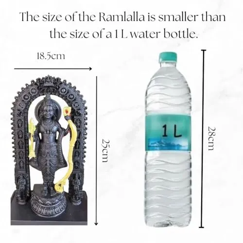 SATYAM KRAFT 1 Pcs Ayodhya Shree ram lalla God Idol for Home Decor, Living Room, Office Desk, Table, Bedroom Corner Showpiece,Figurines, Rakshabandhan Gifts Items Ram Lalla murti (Pack of 1) (Large)