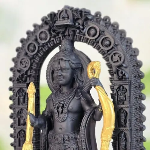 SATYAM KRAFT 1 Pcs Ayodhya Shree ram lalla God Idol for Home Decor, Living Room, Office Desk, Table, Bedroom Corner Showpiece,Figurines, Rakshabandhan Gifts Items Ram Lalla murti (Pack of 1) (Large)