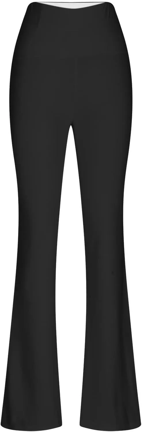 sdbrld Leggings for Women Wide Leg Yoga Pants Stretch Dress Lounge Pants High Waisted Casual Workout Trousers with Pockets