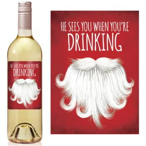 Sees You Drinking Wine Label