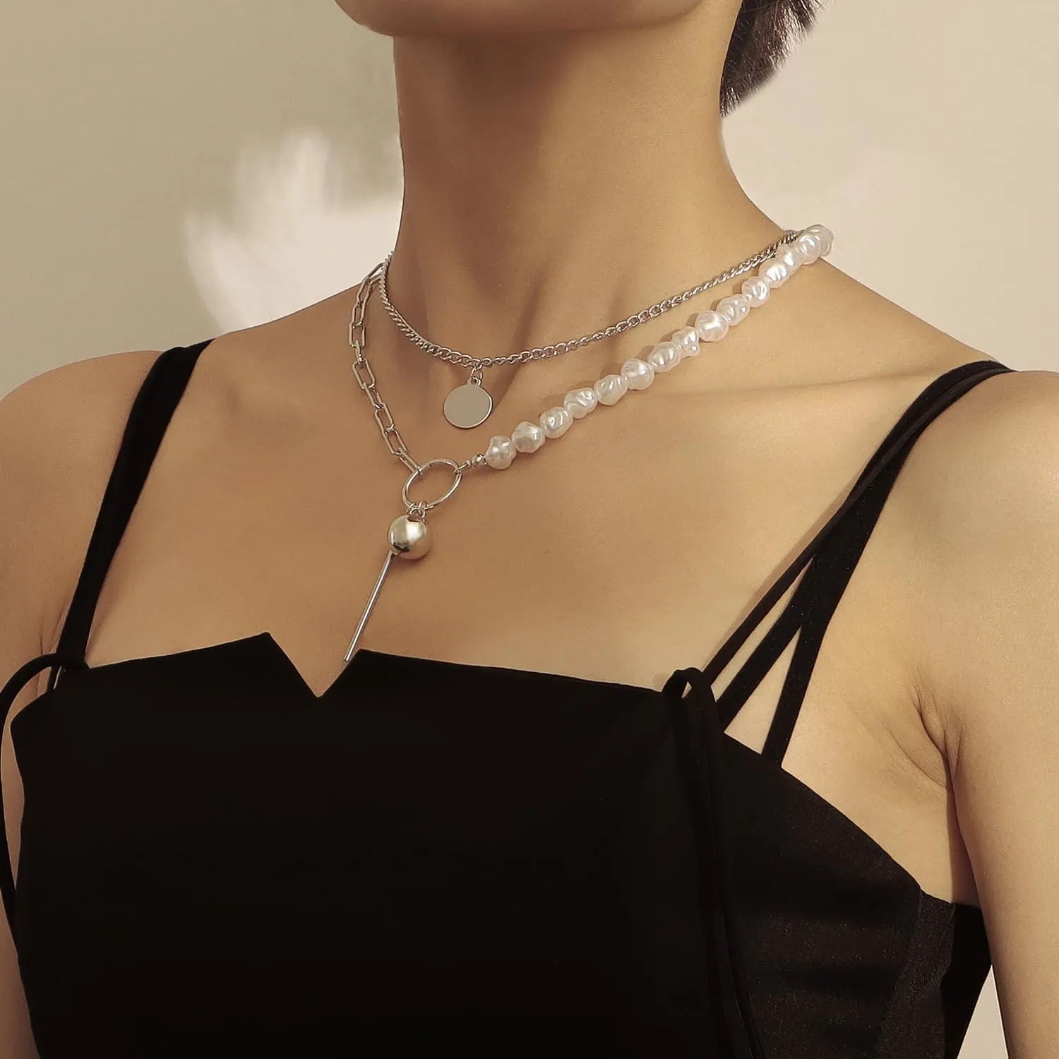 Shell Necklace Seashell Pearl Necklace Summer Puka Shell Charm Necklace Hawaiian Starfish Sea Shell Necklaces Layered Boho Choker Beach Necklace Jewelry Outfit Accessories for Women