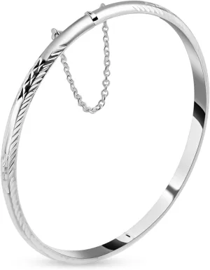 Shop LC 925 Sterling Silver Bracelets For Women Diamond Cut Bangles Cuff Fashion Jewelry Cute Birthday Gifts for Women 7" Birthday Gifts