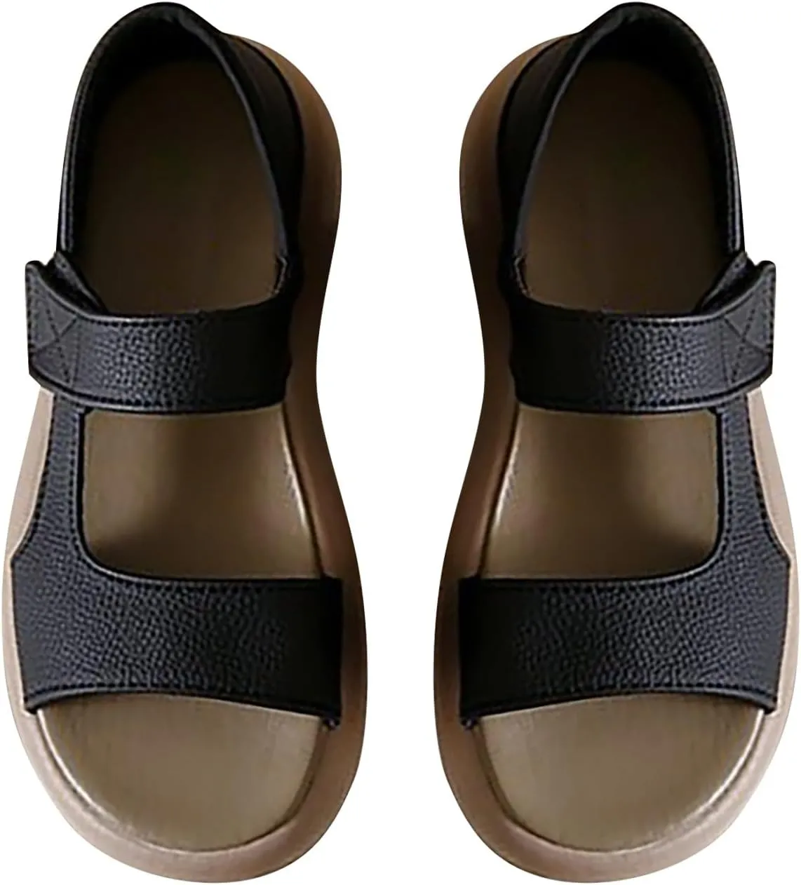 Soft Sandals for Women Beach Platform Sandal Comfy Summer Ankle Strap Open Toe Sandals with Arch Support