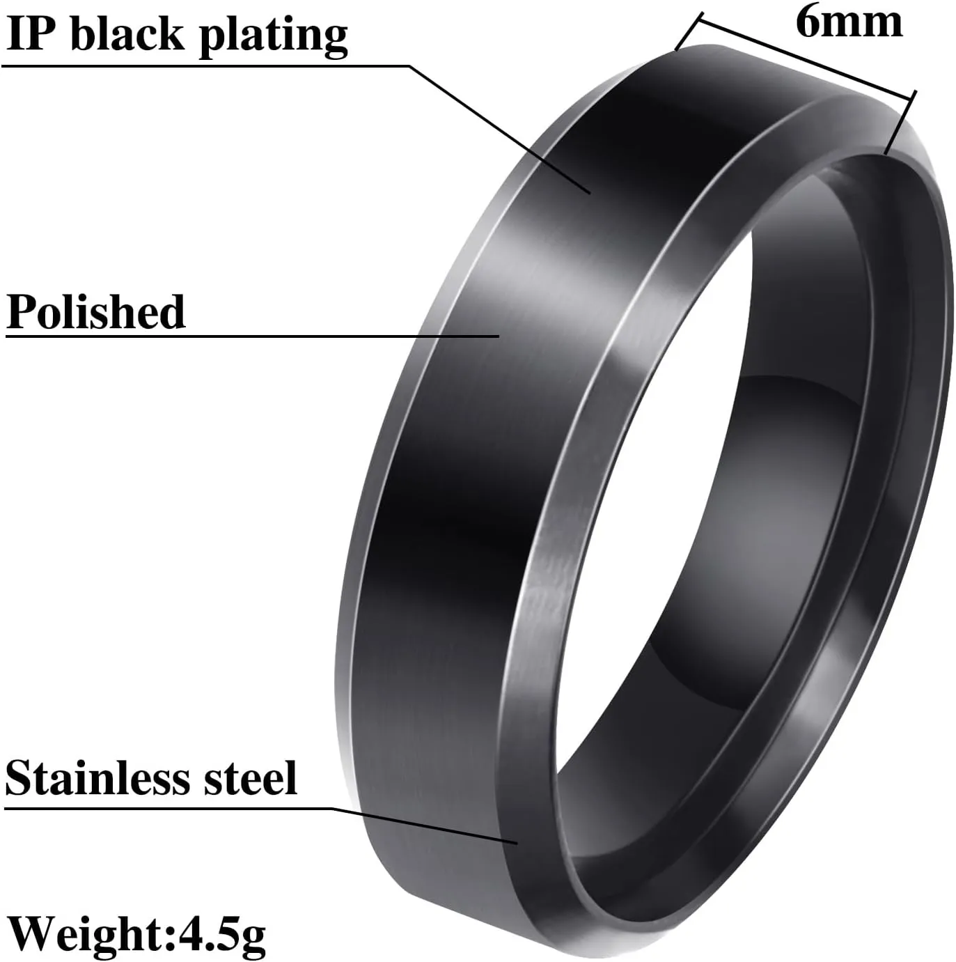 Stainless Steel Rings for Men Women Wedding Ring, Basic Flat Rings, Polished Matt Finish Rings for Men - 2 Pack