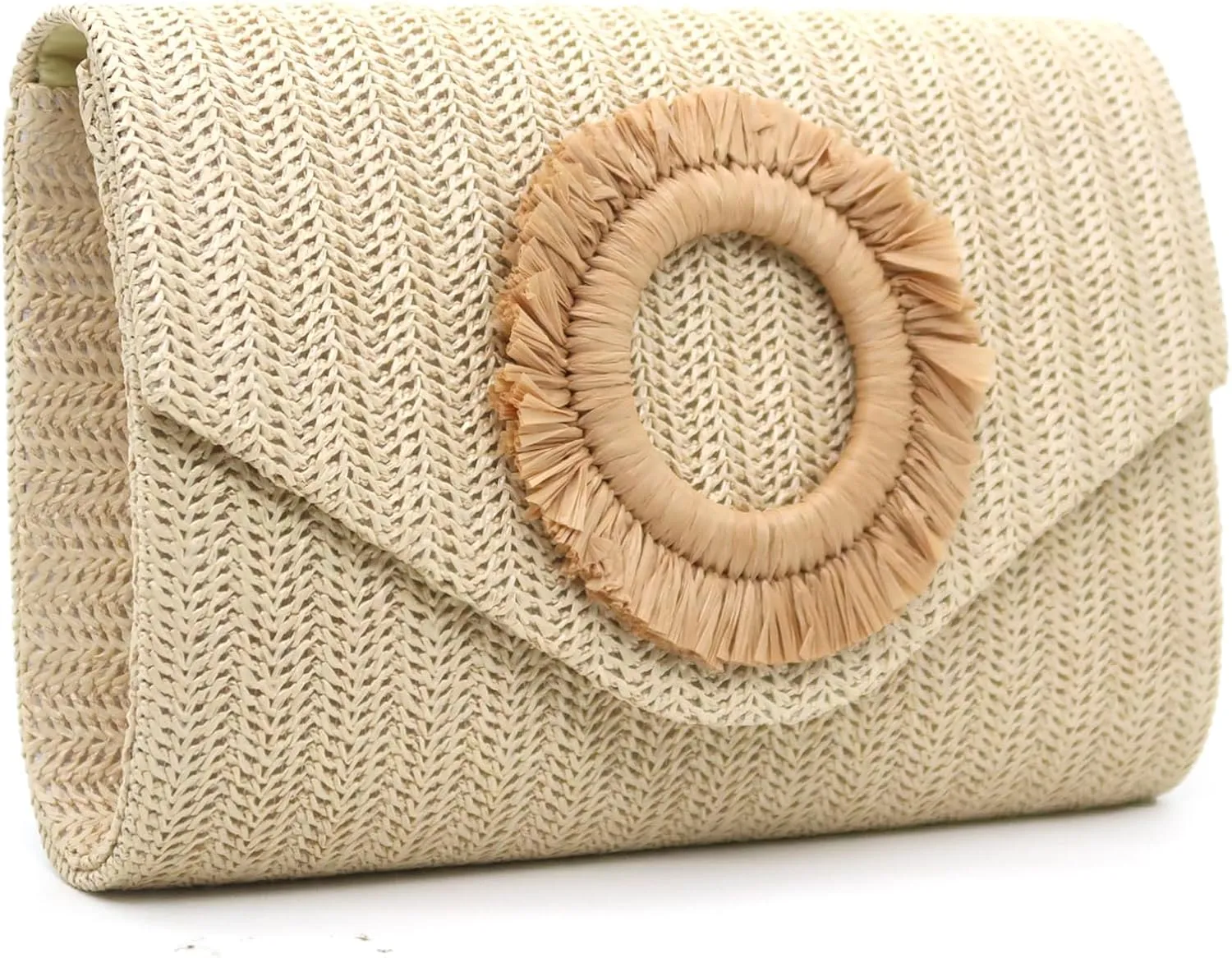 Straw Clutch Purse for Women Summer Clutch Purses Beach Envelope Bag Evening Handbag Shoulder Crossbody Purse