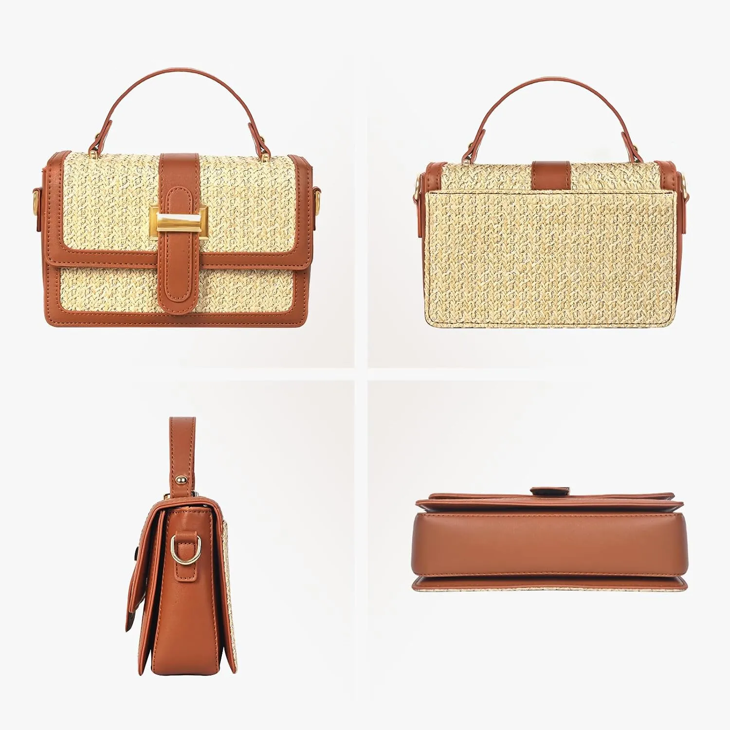 Straw Crossbody Bags for Women Summer Straw Clutch Bag Woven Beach Purse Vacation Handbags