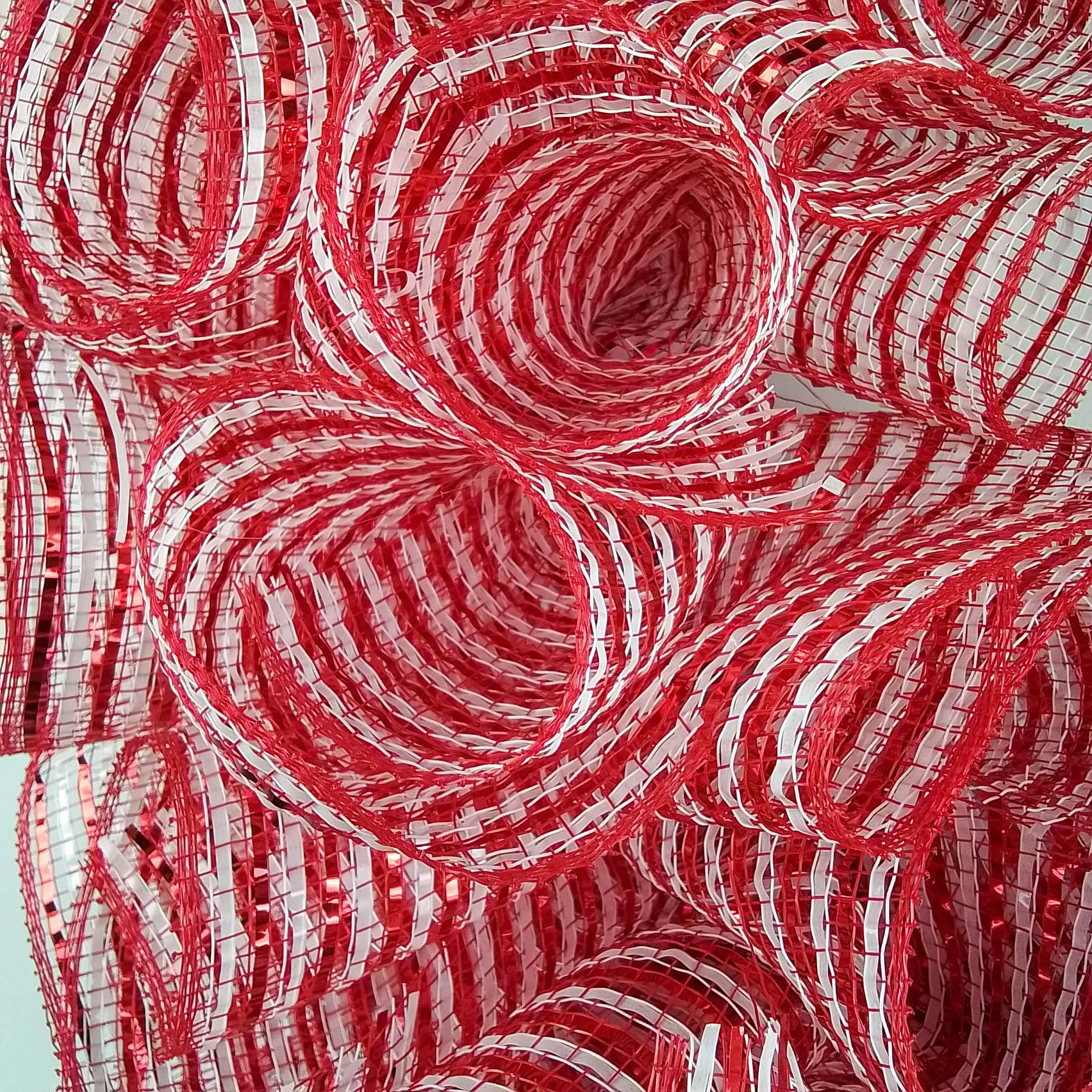 Striped American Flag Wreath | Fourth of July Mesh Front Door Wreath | Red White Blue