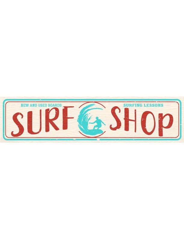 Surf Shop Metal Beach House Sign