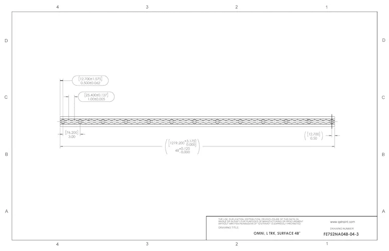 Surface Angled Series L-Track Pre-Drilled | FE752NA48-04-3