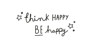 Think Happy Be Happy Letter Quote Wall Sticker Decal