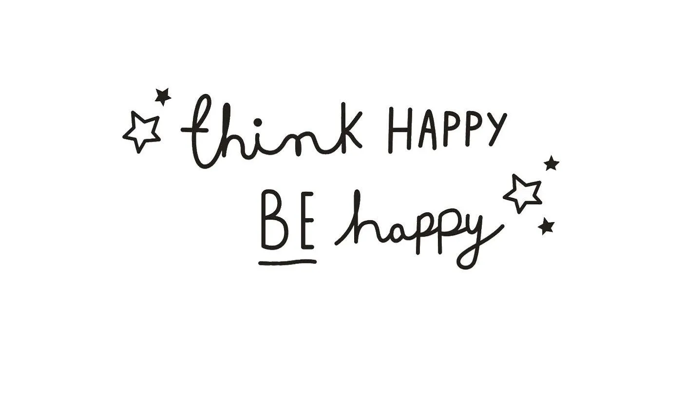 Think Happy Be Happy Letter Quote Wall Sticker Decal