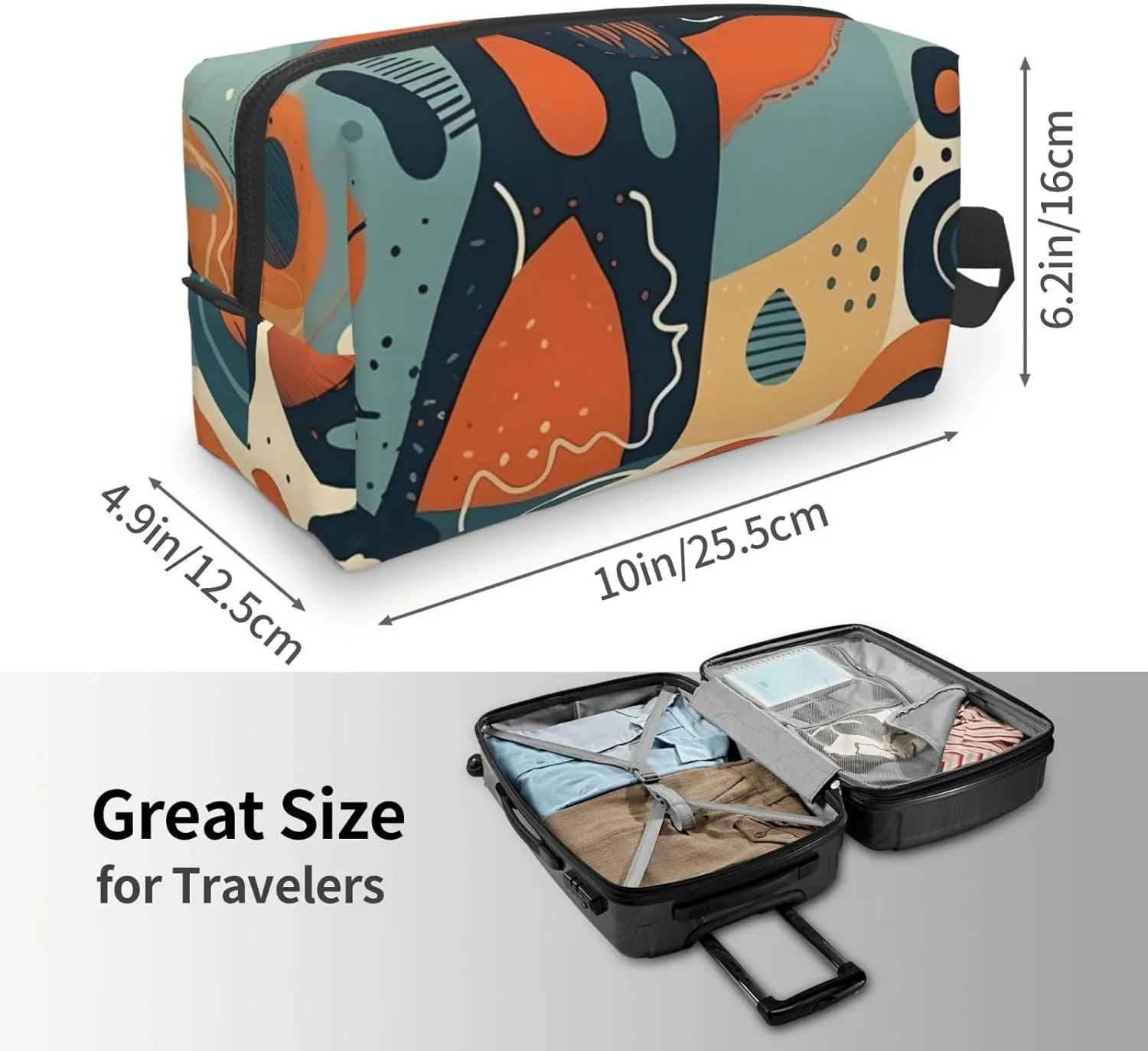 Toiletry Bag for Women Men Dopp Kit Travel Makeup Bag Make Up Organizers Cosmetic Bag Patterns with Different Shapes Hanging Toiletry Bag Shaving Bag with Large Capacity for Travel