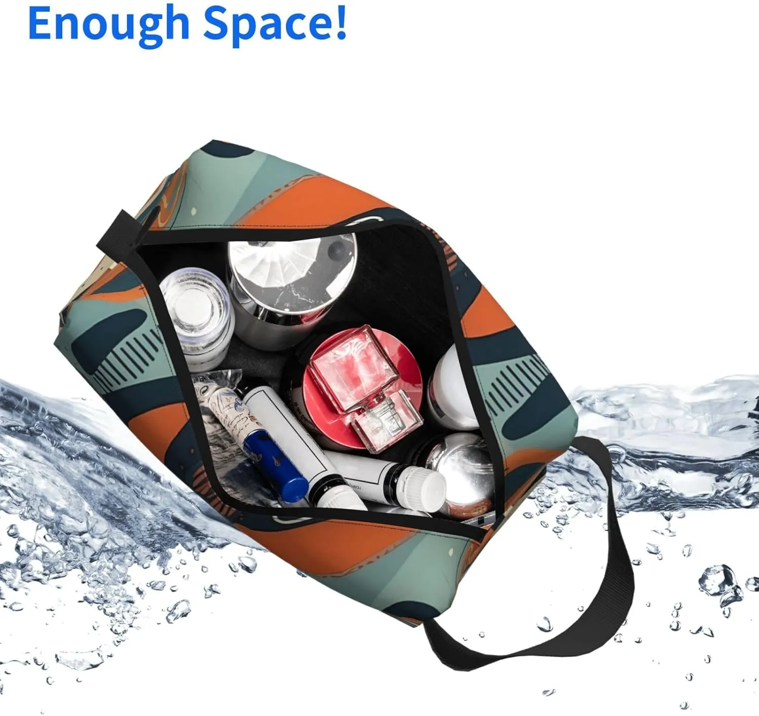 Toiletry Bag for Women Men Dopp Kit Travel Makeup Bag Make Up Organizers Cosmetic Bag Patterns with Different Shapes Hanging Toiletry Bag Shaving Bag with Large Capacity for Travel