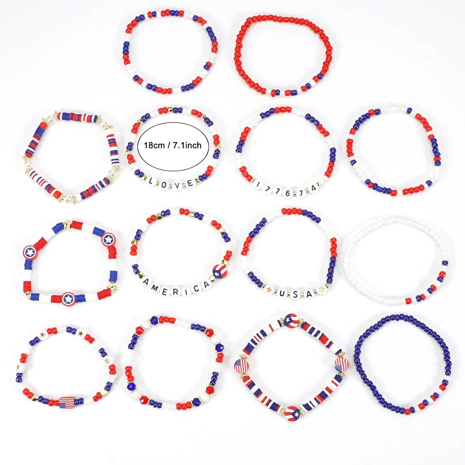 Twinfree Bohemia Beaded Bracelet for Women, Polymer Clay Stretch Bracelets