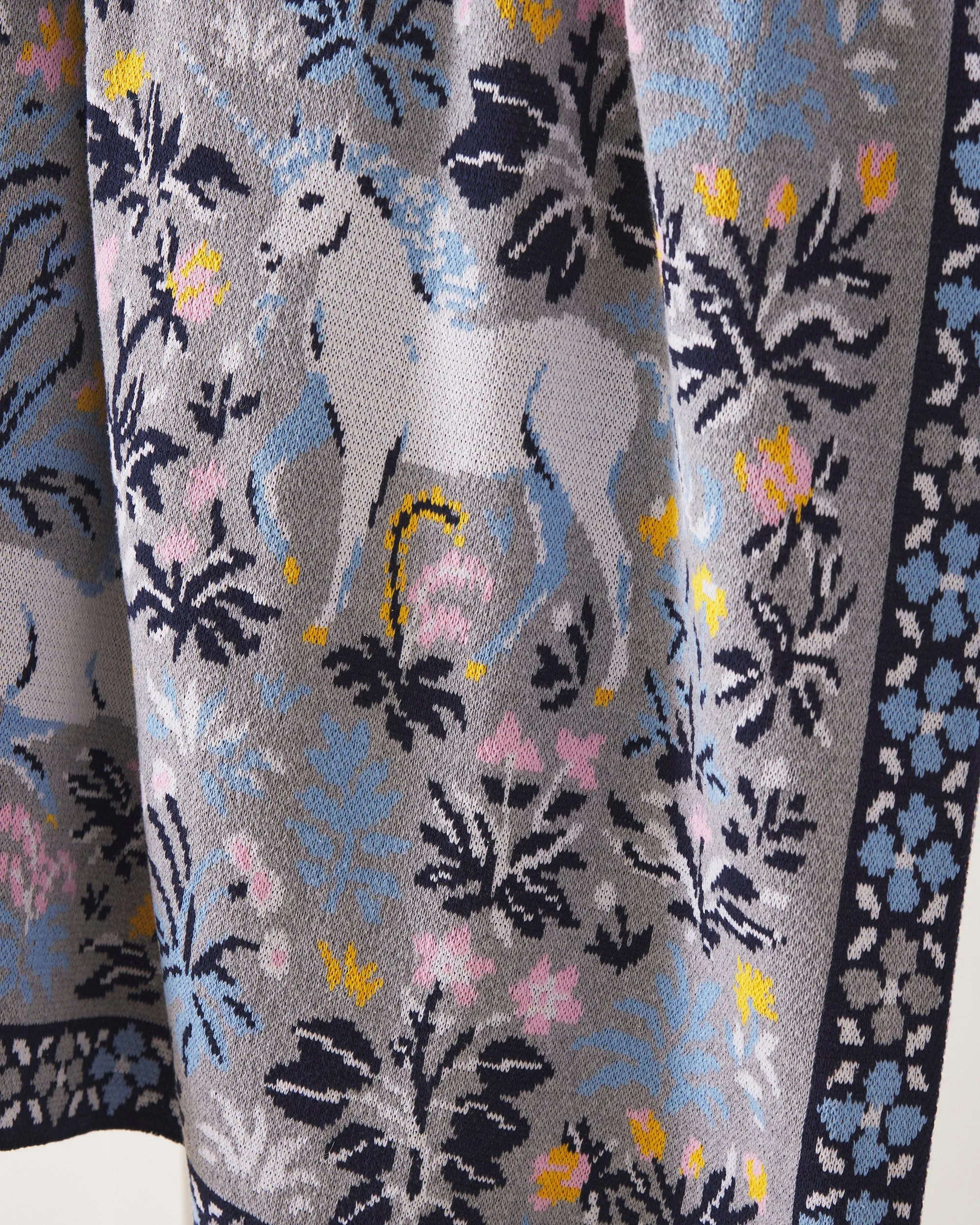 Unicorn's Garden - Knit Throw Blanket - Silver