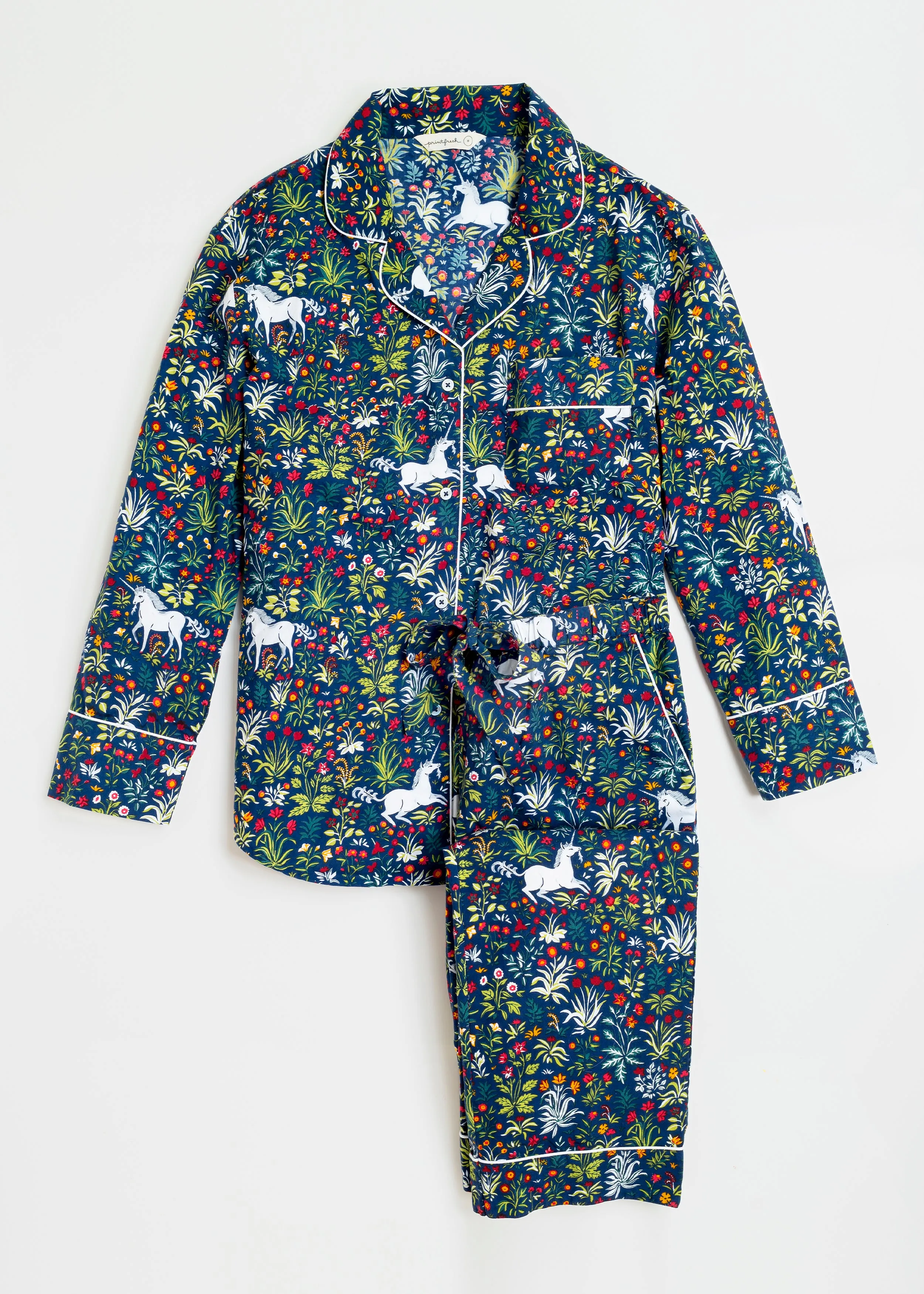 Unicorn's Garden - Long Sleep Set - Indigo