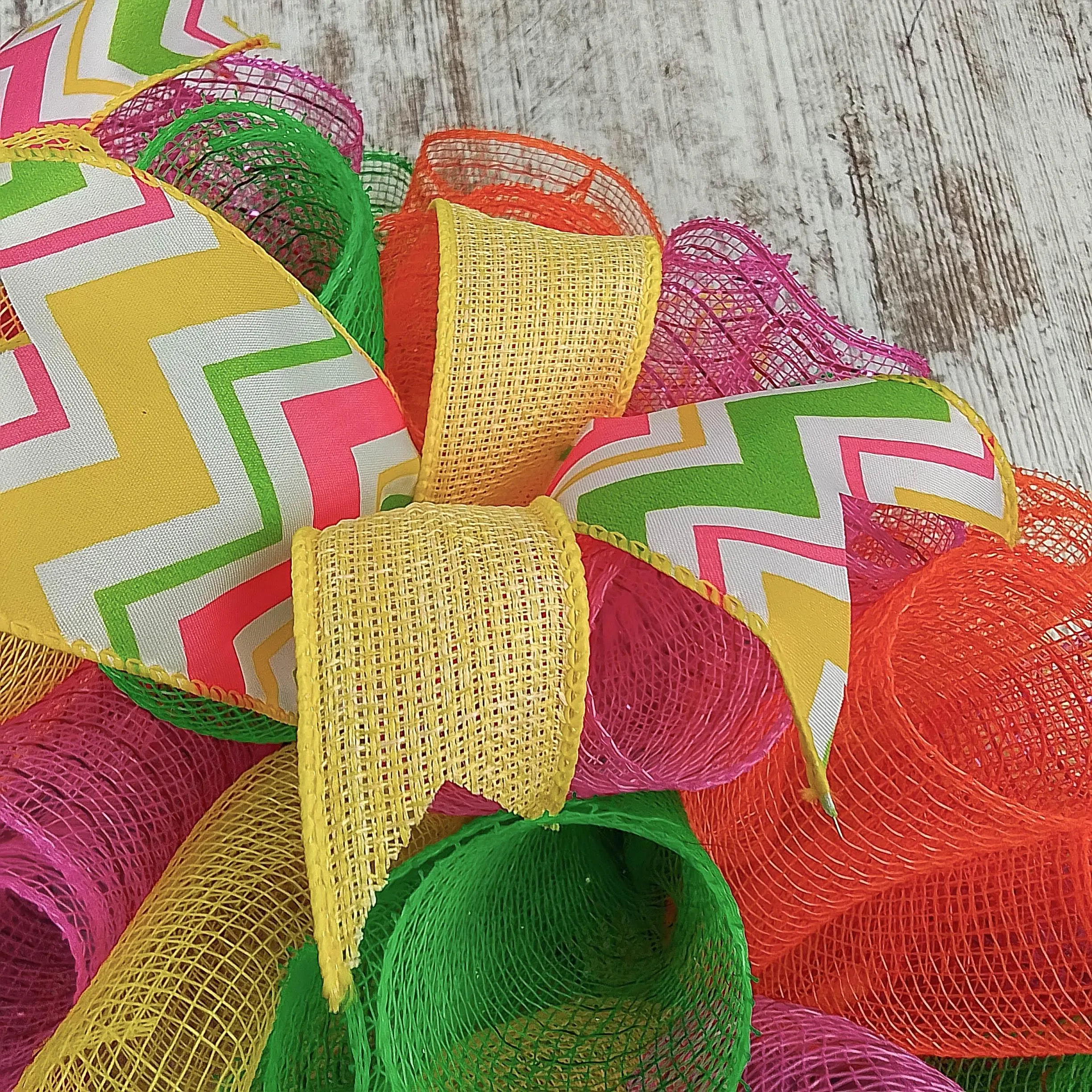 Welcome Summer Door Wreath | Pink Lime Green Yellow