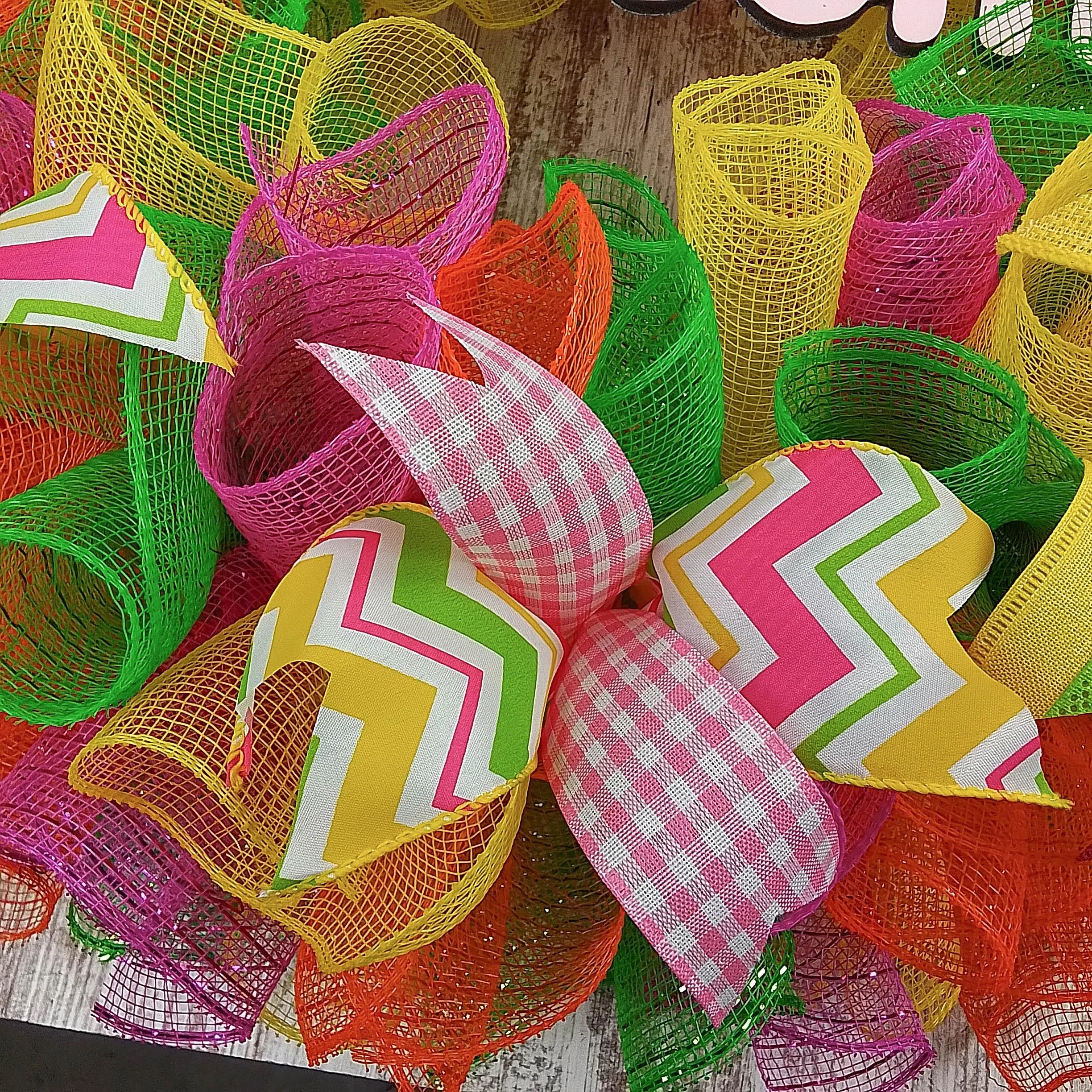 Welcome Summer Door Wreath | Pink Lime Green Yellow