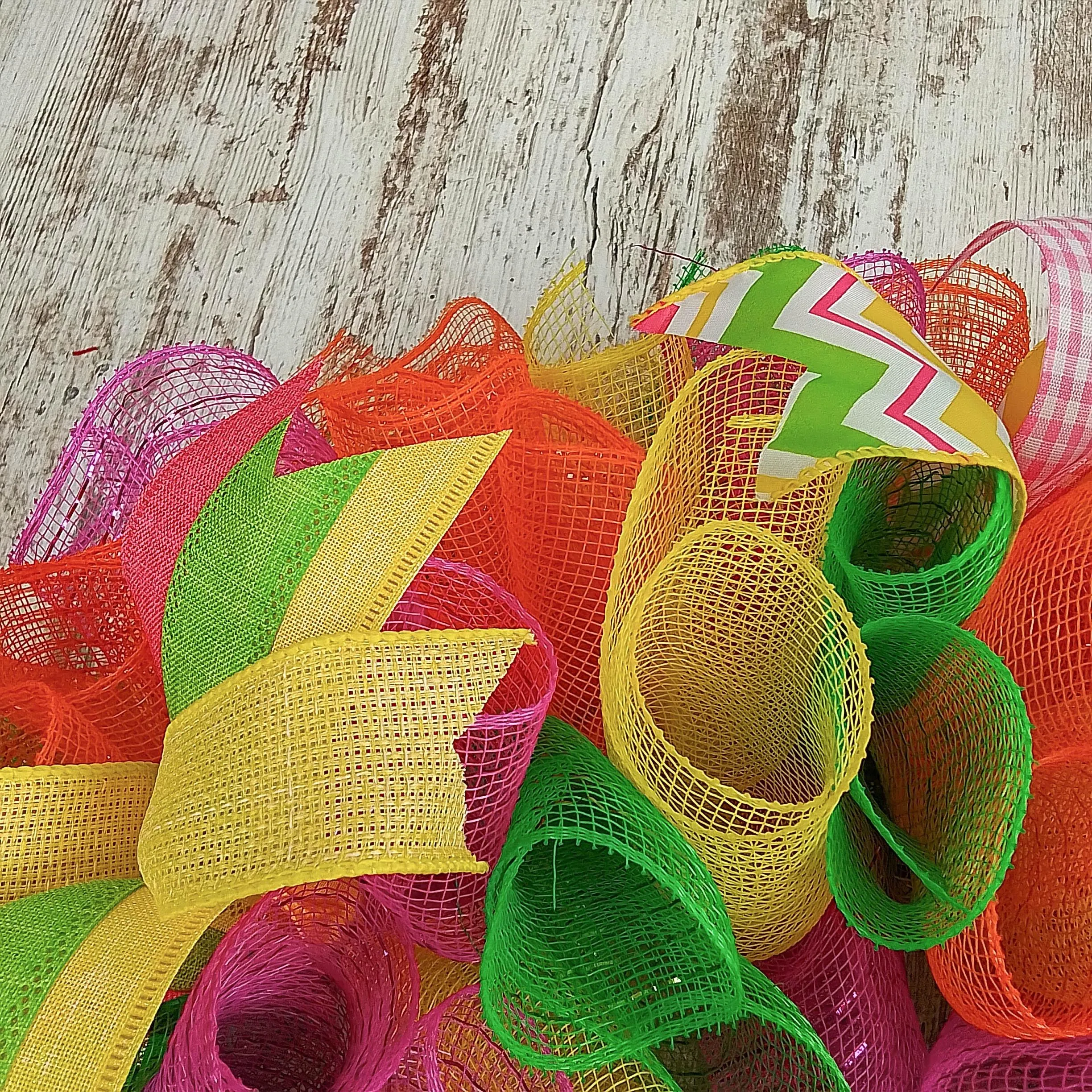 Welcome Summer Door Wreath | Pink Lime Green Yellow