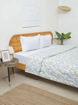 Westside Home Blue Chintz Floral Design King Duvet Cover
