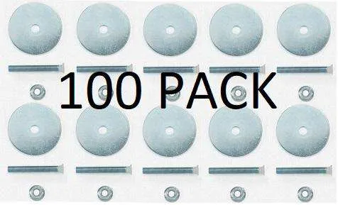 Wheelchair 5/16" (8mm) Grade F835 Track Bolts with Washers & Nuts 100 Pack | FE201006