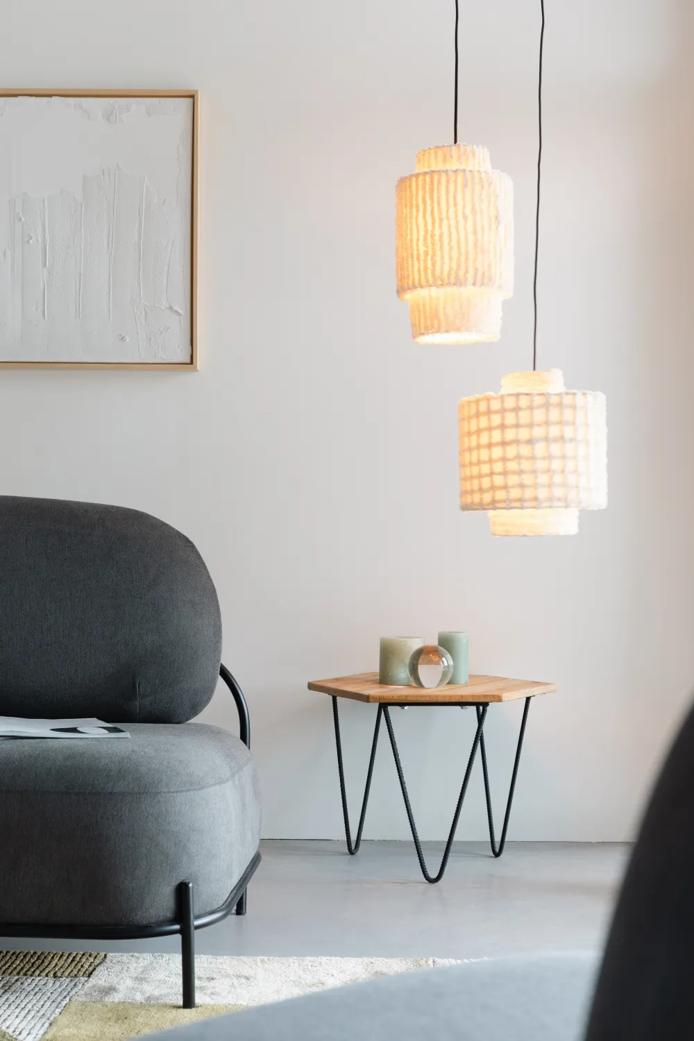 White Cotton Pendant Lamp | DF Arjun