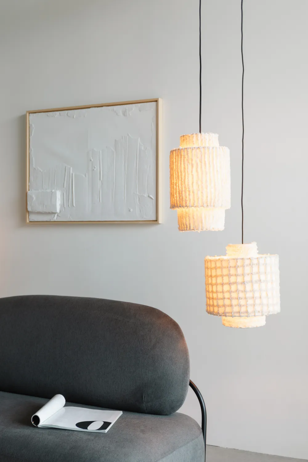 White Cotton Pendant Lamp | DF Arjun