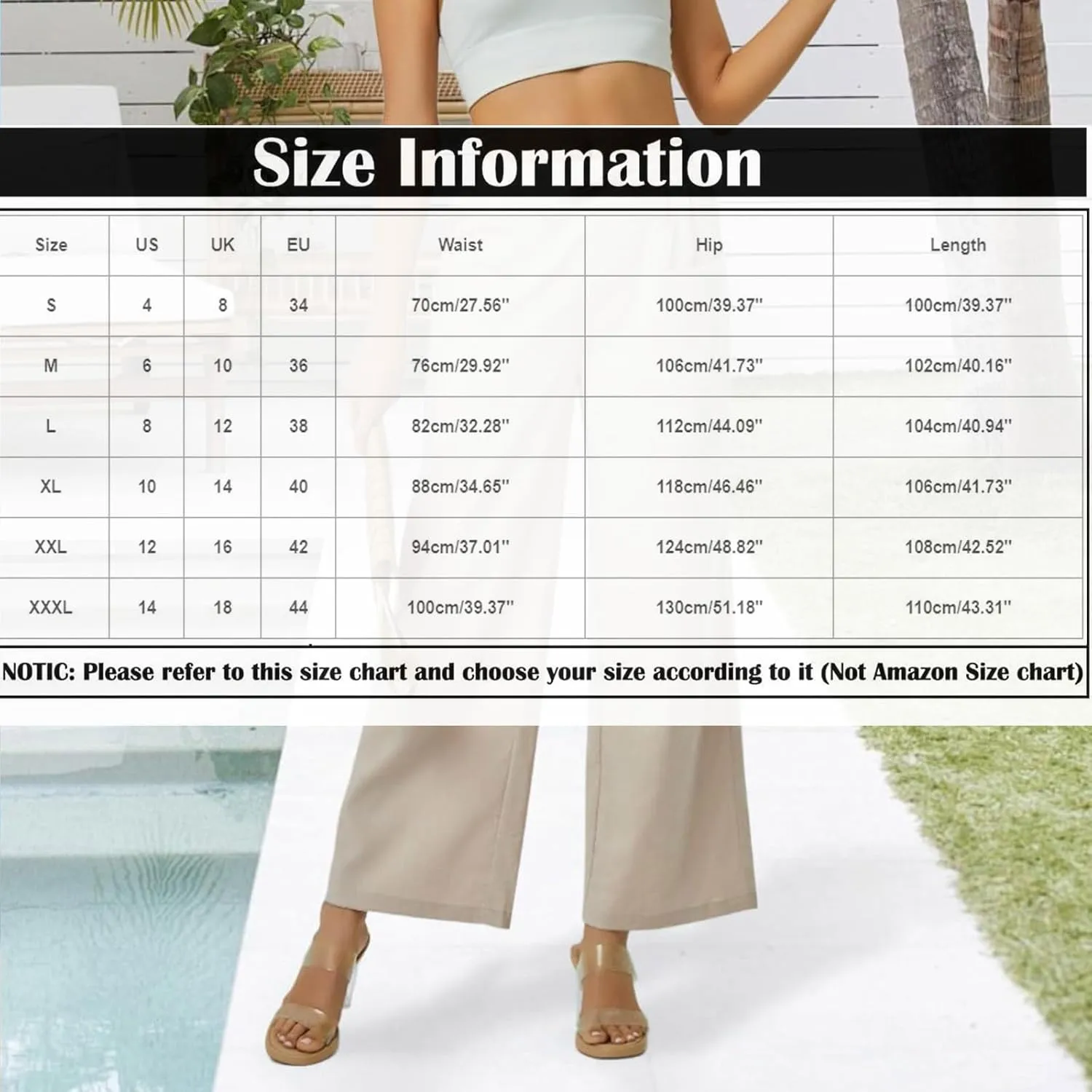 Women Linen Pants Wide Leg Ankle Pants High Waist Drawstring Casual Palazzo Loose Beach Pant Cropped Trousers