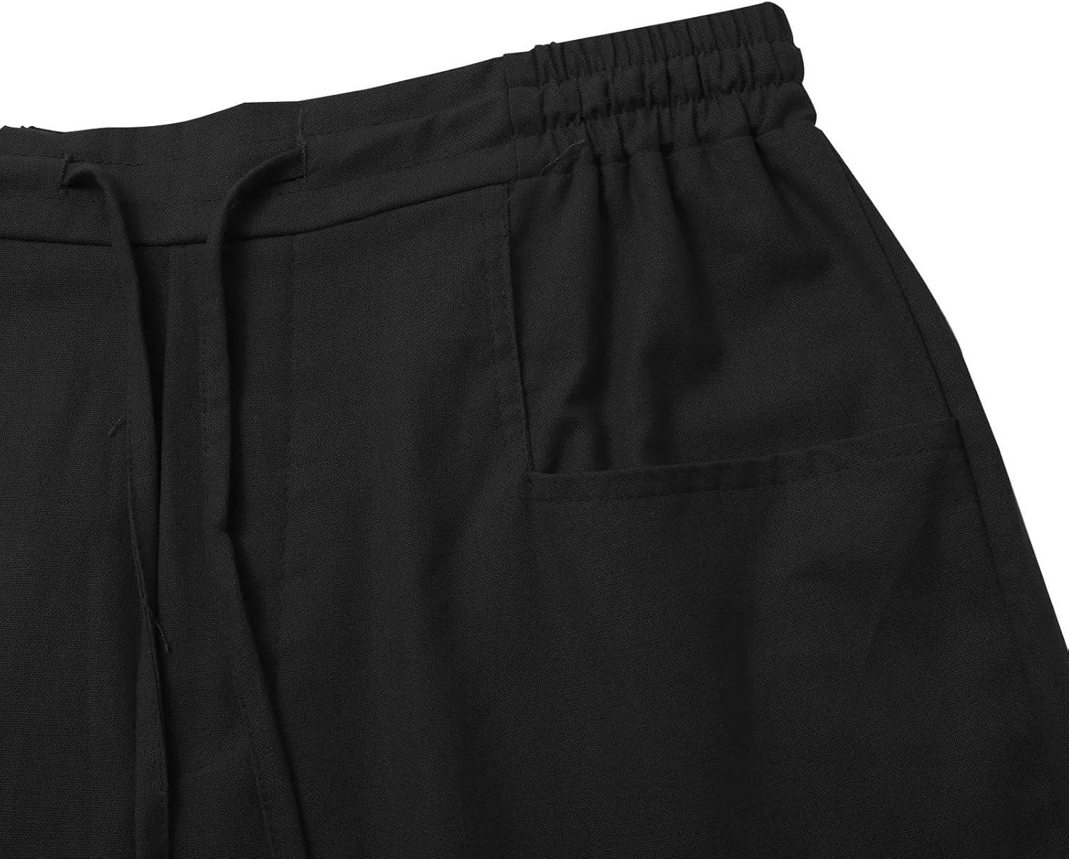 Women Linen Pants Wide Leg Ankle Pants High Waist Drawstring Casual Palazzo Loose Beach Pant Cropped Trousers
