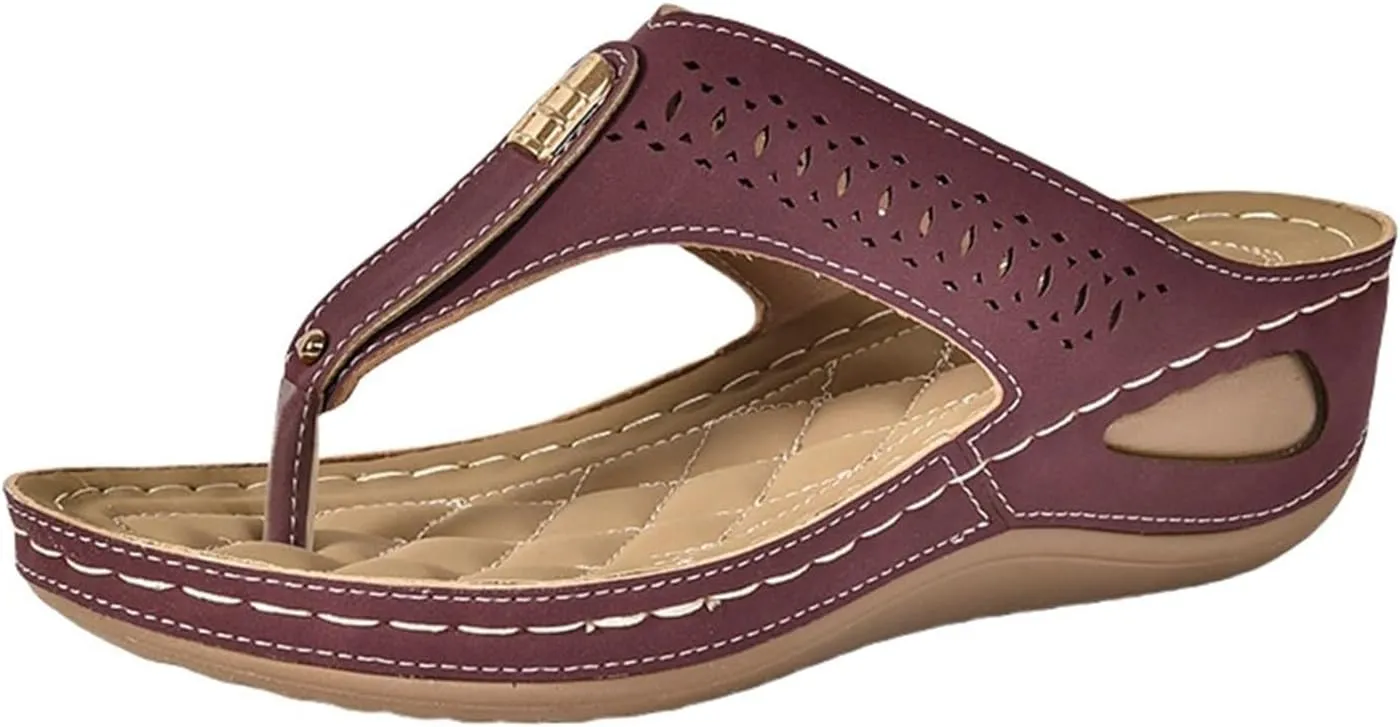 Women Orthopedic Sandals with Arch Support Flip-Flops Summer Open Toe Slippers Wedge Slippers Casual Athletic Sandals