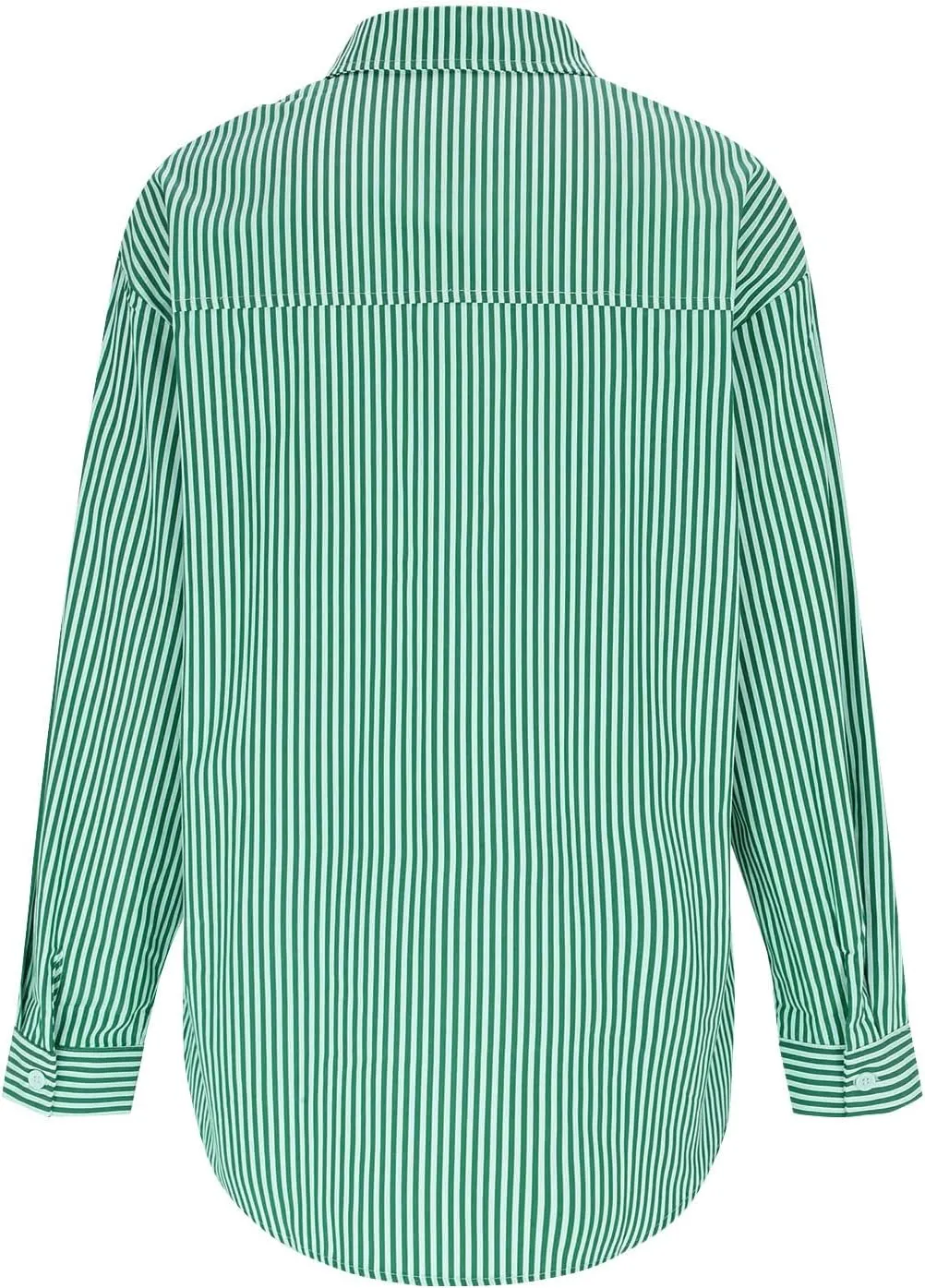 Women Striped Linen Shirts Button Down Cotton Short Sleeve Blouses V Neck Collared Button-up Gauze Tops with Pocket